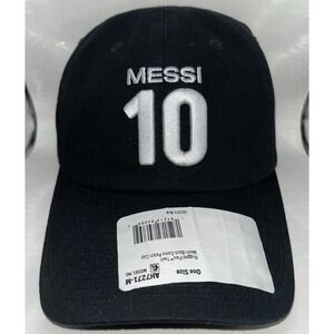 AFA Lionel Messi 10 Soccer Hat Argentina Black Adjustable Cotton Baseball Cap OS